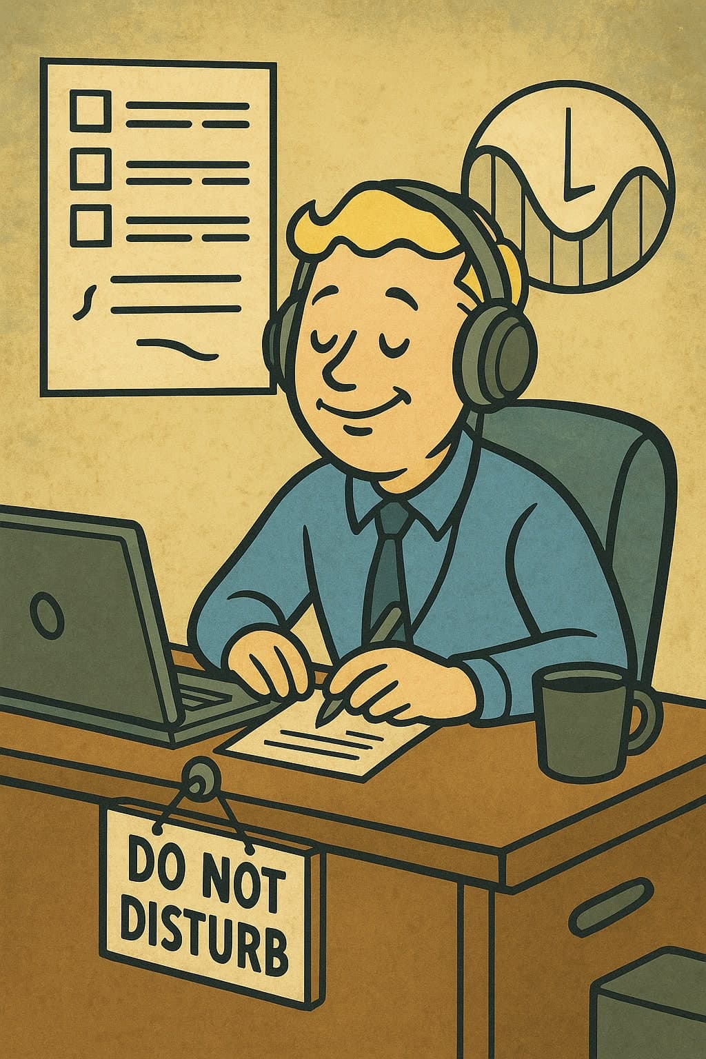 Person in deep concentration at desk