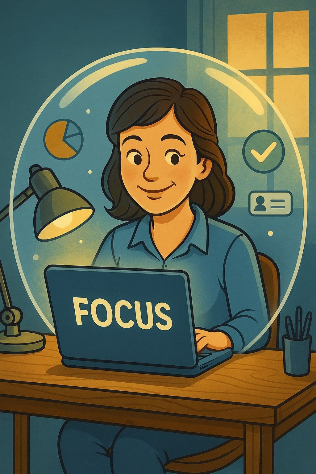 Person engaged in deep focused work