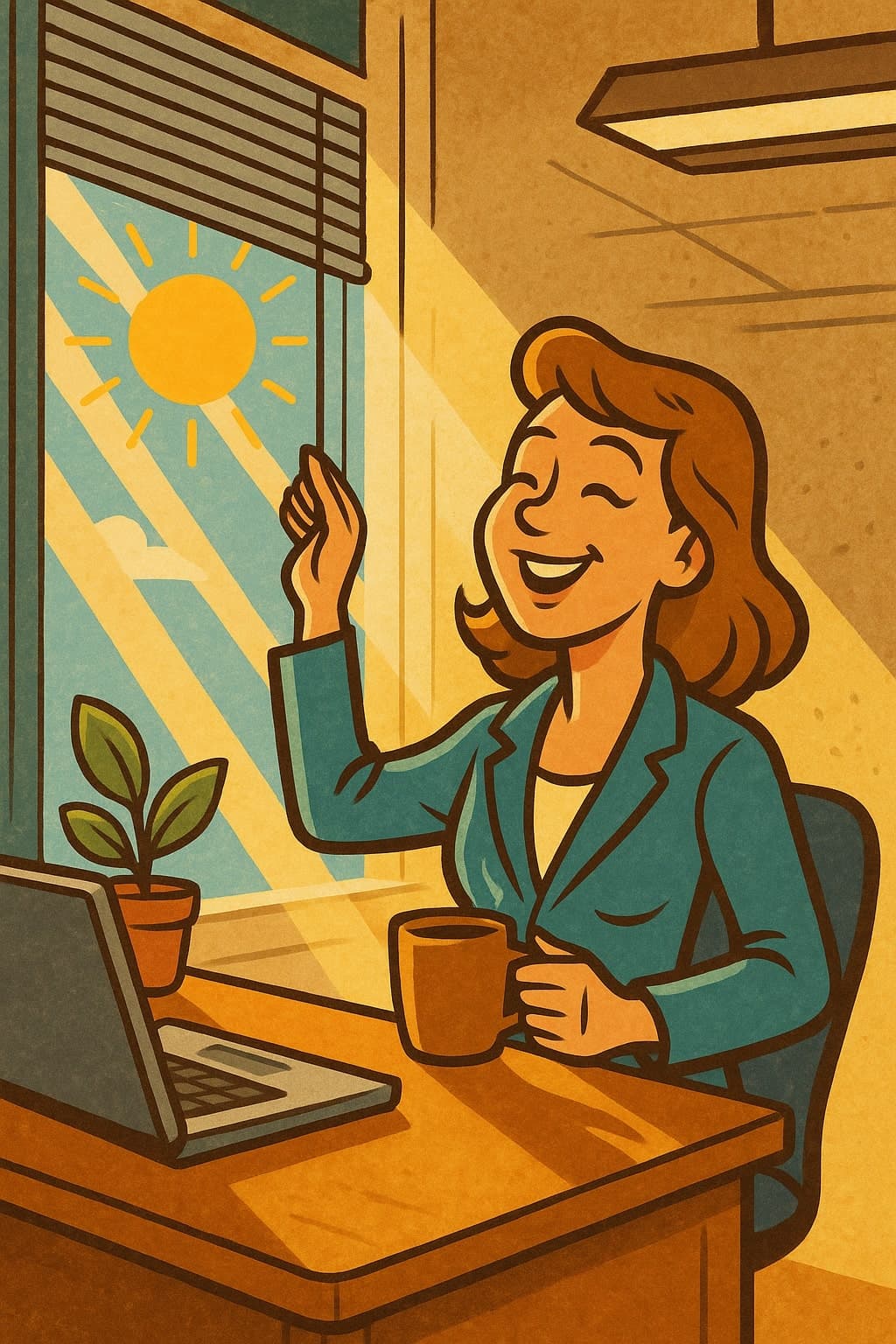 Office with optimal natural light